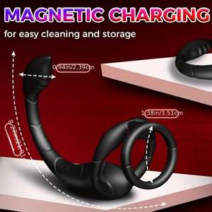 男性用バイブレーター男性用おもちゃ,アプリコントロール振動コックリングアナルバットプラグ前立腺マッサージ器ペニスリング - Product Image 3