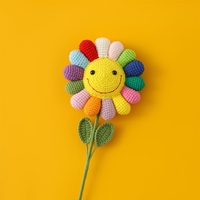 Tige de tournesol amigurumi faite à la main, fleur positive et chaleureuse, cadeau pour la décoration de la maison et de la table
