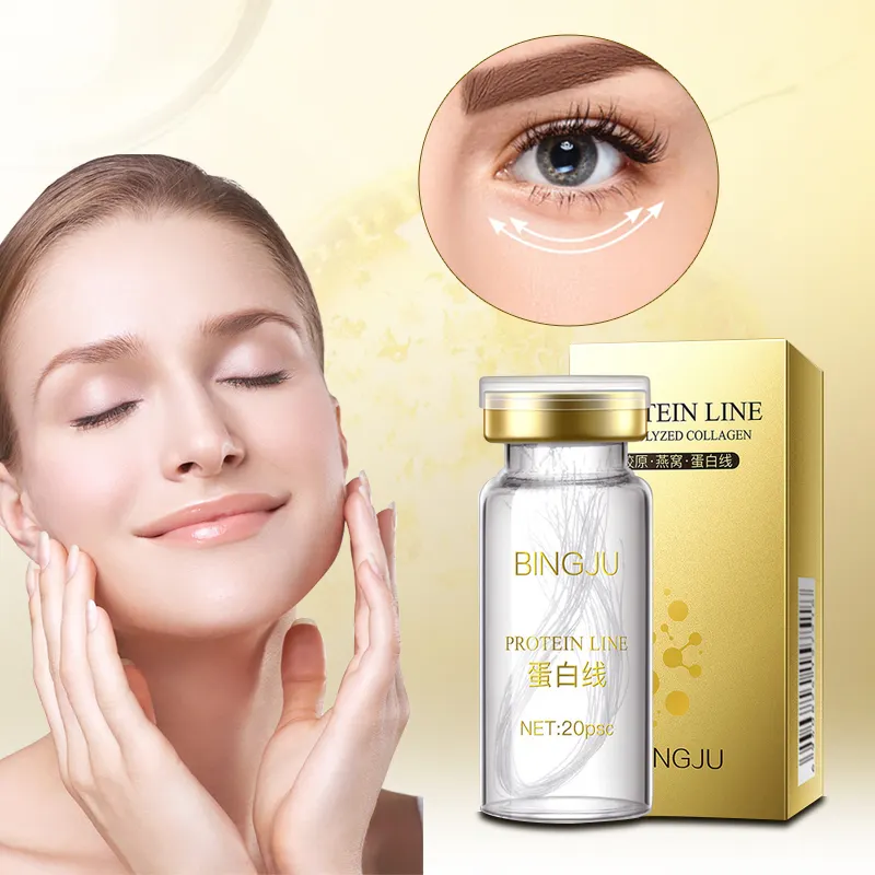 Großhandel 24 Karat Gold Kollagen Serum Benutzer definierte Logo Gesicht Carving Lifting Thread Protein Line Set Haut