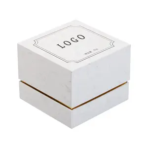 제조 업체 맞춤형 흰색 인쇄 독특한 사각형 공예 고급 향수병 캔들 뚜껑과베이스 박스 선물로