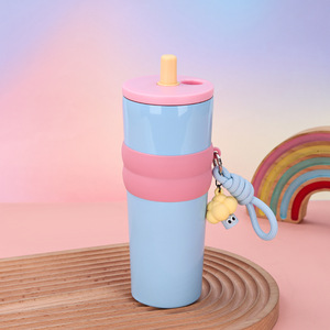 Vaso Bully para coche de viaje de acero inoxidable de doble pared de 24oz con pajita - Product Image 6
