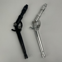 4 #   Canne à pêche à la traîne réglable en aluminium avec poignée droite ou courbée pour la pêche en eau salée et la pêche au gros gibier