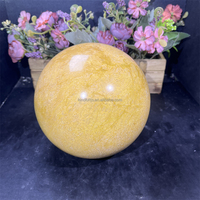 Sphère de jade jaune de grande taille pierre de guérison naturelle boule de jaspe Cherry Creek pour la décoration