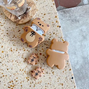 Fournisseur en gros d'étuis d'écouteurs en silicone 3D personnalisables en forme d'ours avec pendentif pour écouteurs sans fil - Product Image 3
