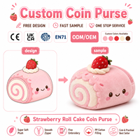 Sac à dos en peluche personnalisé OEM en gros certifié CE, mini sac à dos unisexe mignon en forme de fraise, pochette de rangement quotidienne pour pièces de monnaie