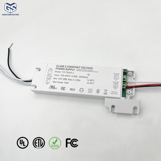 ETL Listed Class 2 LED Power Supply 12V 24V 15W-96W Ultra-thin Slim Driver for Smart Mirror Bathroom Cabinet