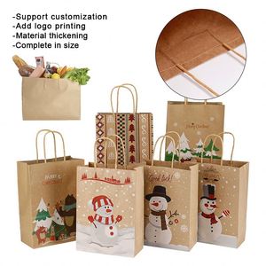 Custom Logo Recyclable <b>Biodegradable</b> Luxury Supermarket Promotion Brown Kraft Cotton Rope Handle Carry Food <b>Packaging</b> Paper Bag - Product Image 1