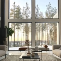 Maison personnalisée Fenêtre panoramique double vitrage insonorisée en aluminium Fenêtre d'image fixe à coupure thermique Fenêtre fixe à vendre