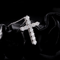 Collier pendentif chaîne à maillons croisés en argent sterling 925 avec moissanite étincelante pour femmes, accessoires de bijoux fins