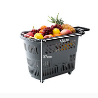 YM-1 Grosir Toko Ritel Plastik Keranjang Belanja Supermarket Keranjang Belanja Troli Belanja Belanja