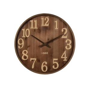 <span class=keywords><strong>Horloge</strong></span> <span class=keywords><strong>murale</strong></span> ronde en bois vintage 1863 géante pour maison salon Art déco <span class=keywords><strong>Design</strong></span> Style Quartz Type de motif - Product Image 6