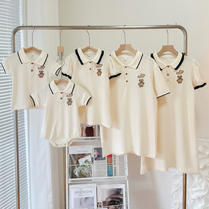 Nhà Máy Bán Hàng Trực Tiếp của Phụ huynh-Con Dresses Polo Áo Sơ Mi Cho Một Gia Đình Ba Và Bốn Mẹ Và Quần Áo Trẻ Em - Product Image 3