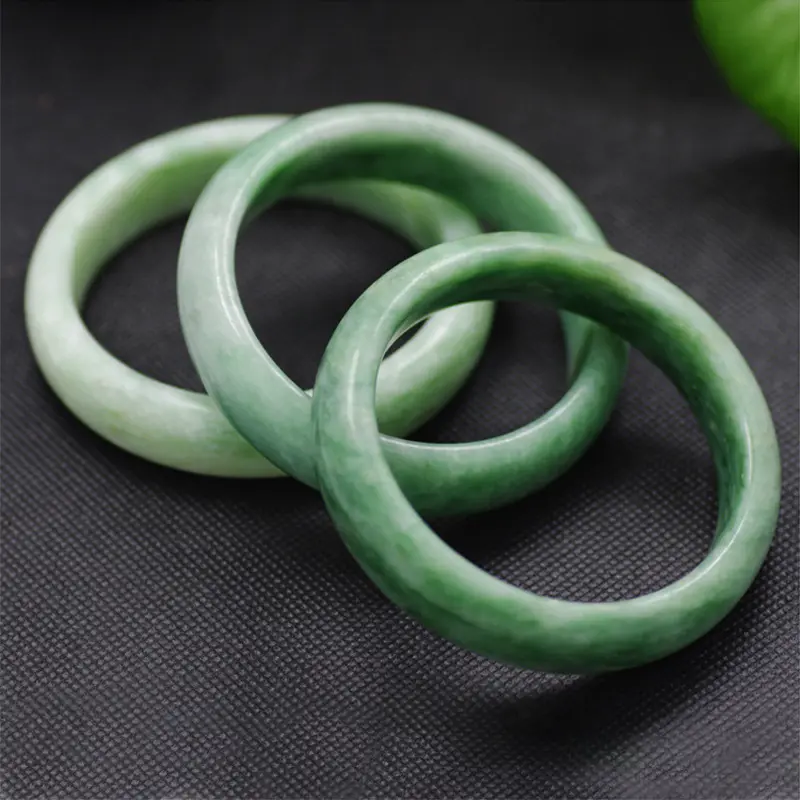 Pulsera de Jade Natural para mujer, brazalete de 54mm-64mm de alta calidad, Esmeralda, color verde oscuro claro, Regalo para mamá