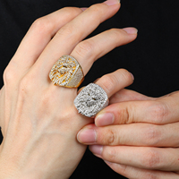 Bague Lion Style Punk Sertie de Diamants Moissanite VVS en Argent Sterling 925 Cadeau Homme Bijoux Hip Hop Personnalisés
