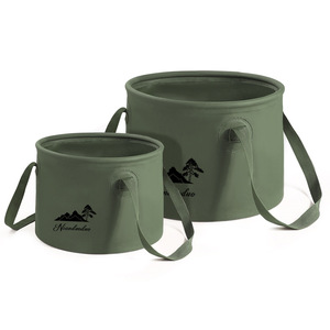 Seau pliable Nianduoduo 10L, pliable, portable, pour le stockage d'eau en extérieur, pour le camping, la pêche et les voyages - Product Image 1