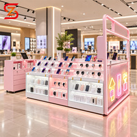 Vitrine d'exposition pour téléphones portables avec éclairage LED, personnalisable pour centres commerciaux et magasins de détail, présentoir numérique pour téléphones