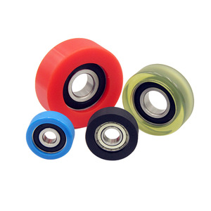 ล้อเคลือบโพลียูรีเทนพร้อมลูกปืน ล้อลื่นทนทาน สีแดง ทนต่อการสึกหรอ - Product Image 1
