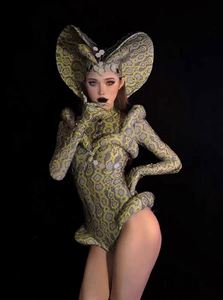<span class=keywords><strong>Disfraz</strong></span> de Halloween de una pieza de poliéster de alto rendimiento para <span class=keywords><strong>mujer</strong></span>, modelo Alien Snake Medusa, de corte alto, para adultos, para baile de salón - Product Image 5