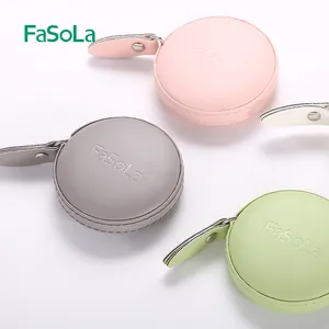 FaSoLa PU 소프트 테이프 측정 이중 스케일 바디 재봉 유연한 자 푸시 버튼 라운드 1.5 미터 개폐식 자 4.92Ft