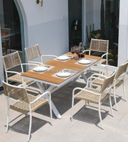 Ensemble de table et chaises de salle à manger d'extérieur en gros – Mobilier de jardin pour restaurants et cours – Ensembles de mobilier d'extérieur et chaises de salle à manger