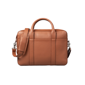 Maletín para Portátil 100% Cuero Genuino, Bolsa de Hombro para Oficina, con Asa Protectora, Cierre de Cremallera, Color Sólido - Product Image 1