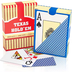 2025 Blauw Rood Spel Waterdichte Duurzame Opvouwbare Weerstand Custom Pvc Poker Plastic Texas Hold 'Em Speelkaart - Product Image 4