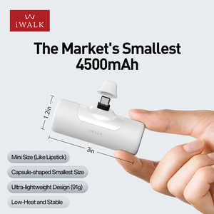 <span class=keywords><strong>IWALK</strong></span> Extreme Tiny 4500mAh 15W Cargador de Teléfono USB-C de Carga Rápida, Cargador Universal Portátil Mini Delgado con Banco de Energía Inalámbrico - Product Image 1