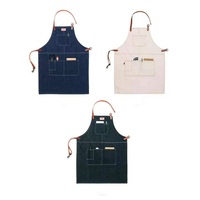 Tablier sans manches en toile de coton personnalisé avec des sangles en cuir néoprène Logo personnalisé