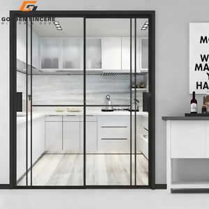 Puerta Corredera Interior de Vidrio GS sin Riel de Piso para Cocina y Sala de Estar - Product Image 2