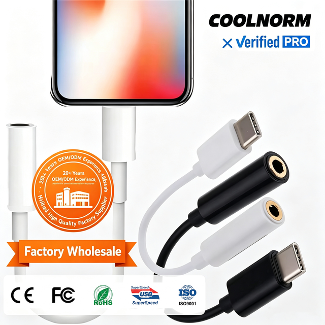 Type-C 3.5mm Jack Aux Earphone Splitter Cable for Samsung Type-C Headphone Converter Cable AC/DC  for Mobile Phones