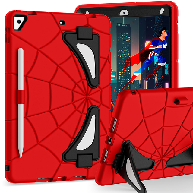 For iPad 10.2 Inch 7th 8th 9th Gen Universal Kids Shockproof Silicone  Bumper Tablet Cover with Folding Kickstand Pencil Holder
