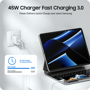 HNT Super Rapide 45W Charge PPS Adaptateur Léger Type C <span class=keywords><strong>Chargeur</strong></span> Compatible pour <span class=keywords><strong>Samsung</strong></span> S23 +/<span class=keywords><strong>S22</strong></span>/<span class=keywords><strong>S22</strong></span> +/<span class=keywords><strong>S22</strong></span> <span class=keywords><strong>Ultra</strong></span> <span class=keywords><strong>Chargeur</strong></span> - Product Image 4