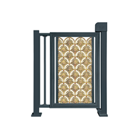 Barrière pivotante intelligente en alliage d'aluminium avec panneau décoratif en bambou sculpté pour contrôle d'accès piétonnier de villa