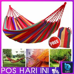 Hamac de couchage portable d'extérieur en toile de nylon, lit balançoire de voyage lavable, sac de rangement offert, équipement de camping et de randonnée pliable - Product Image 2