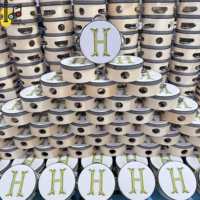 6 Inch Wood Musical Instrument Wooden Handheld Tambourines Metal Jingles Percussion for Church Adults Wholesale Customized Drum