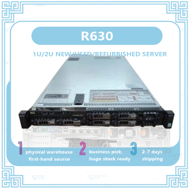 R630 Rack Server 3647-pin 1U Dual-Processor Intel Xeon 64GB RAM Database ERP Storage Host in Stock