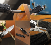 Couteau multi-outils en acier inoxydable, ciseaux pliants, outil utilitaire de camping en plein air, vente en gros