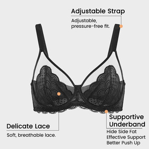 <span class=keywords><strong>Reggiseno</strong></span> <span class=keywords><strong>Minimizer</strong></span> Plus Size Ladymate con Copertura Totale, Push-Up, Traspirante, con <span class=keywords><strong>Ferretto</strong></span> e Pizzo, Stile Sexy per Donne - Product Image 4