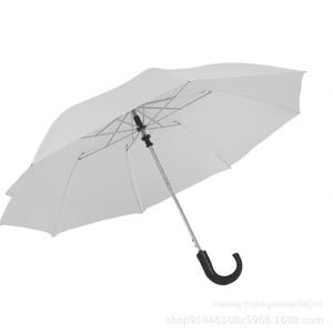Paraguas Clásico Semiautomático de Dos Pliegues con 8 Varillas, Recubrimiento Plateado Blanco, Regalo Promocional para Eventos a Gran Escala - Product Image 3