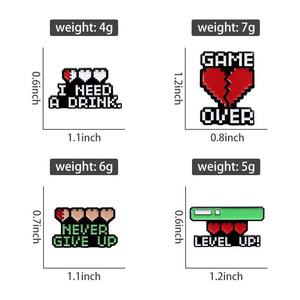 En gros : Pins de jeu en métal, badges en métal style pixel 'Game Over' tendance, et pins en émail souple style anime pour vêtements - Product Image 6