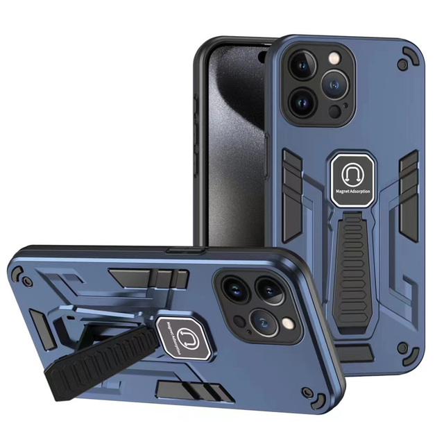 Manufacturer Wholesale PC Shockproof Magnetic Armor Design Waterproof Anti-Scratch Phone Case Strip Stand for Honor