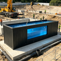 Piscine en conteneur maritime de 20 pieds en fibre de verre avec fonction spa pour extérieur et jardin