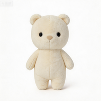 Ensemble de jouets en peluche en coton PP OEM, animaux en peluche mignons (Panda, Chien, Chat, Abeille), poupées douces en tricot avec logo personnalisé pour cadeau de bébé, vente en gros