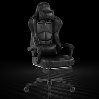 Kursi Gaming E-sports untuk Kantor, Asrama, Warnet, dengan Sandaran Dapat Direbahkan, Dapat Disesuaikan, Berbahan Kulit, Rangka Kayu, Alas Lima Bintang, dan Roda