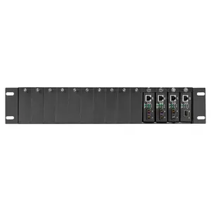 2U 14 Ports 19 Inch Single Fiber Media Converter Rack Mount Chassis Fiber Optic Equipment