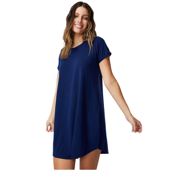 High Quality Casual Polyester Short Sleeve Solid Color Cheap Clothes Dress for Women Apparel
