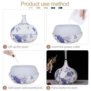 Белый фарфор Премиум, диффузор эфирного масла, 5 в 1 ультразвуковой ароматерапия ароматное масло испаритель увлажнитель - Product Image 4