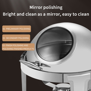 Liantong vàng sang trọng phong cách Mỹ tự chọn chafing món ăn thép không gỉ đầu bếp CuộN Top Vòng chafing món ăn với thị giác gó<span class=keywords><strong>a</strong></span> phụ - Product Image 4