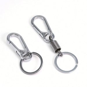 Llavero de resorte con gancho de escalada, cierre negro, llavero para coche, llavero simple y resistente con forma de mosquetón, accesorios de llavero, llavero metálico vintage - Product Image 1