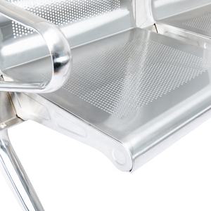 Banc <span class=keywords><strong>d</strong></span>'attente confortable en métal inoxydable pour gares, aéroports et hôpitaux, 3 places - Product Image 4
